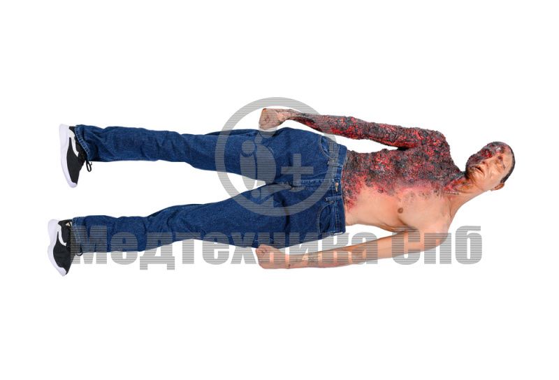 Фантом-манекен трупа Алан, с ранами от взрыва бомбы, наполовину анатомический